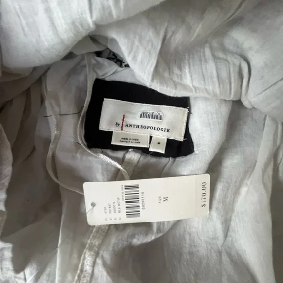 Anthropologie Black & White Floral Linen Midi Dress – Size M – NWT - Picture 5 of 6